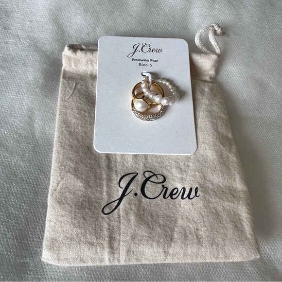Jcrew Pearl and crystal set-of-three rings - Picture 3 of 3